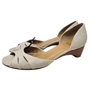 Stuart Weitzman 6 Kitten Heel Peeptoe Sandal Coastal Minimalist D'Orsay Casual